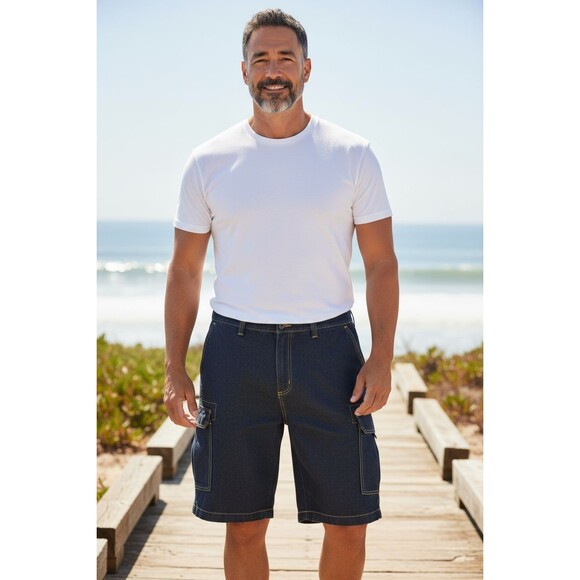 Boulder Creek by King Size Men Sz 54 Tall  Black Denim  Cargo Shorts - Picture 1 of 9